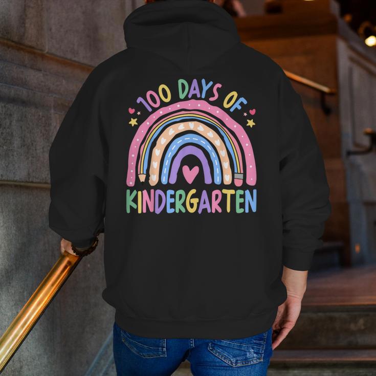 100th Day Of Kindergarten Teacher Kids 100 Days Smarter Men Zip Up Hoodie Back Print, funny gift