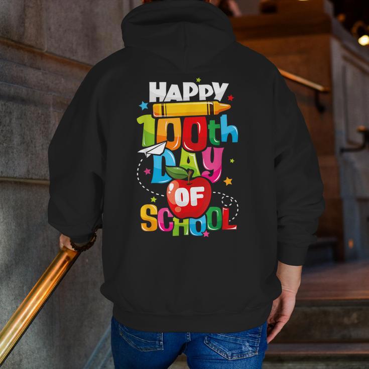 100th Day Of School Teachers Kids Child Happy 100 Days Men Zip Up Hoodie Back Print, funny gift