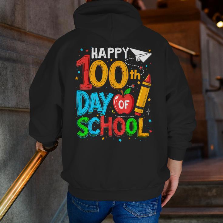 100th Day Of School Teachers Kids Happy 100 Days Men Zip Up Hoodie Back Print, funny gift