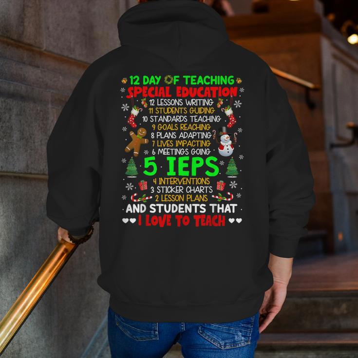 12 Days Of Teaching Special Education IEPS SPED Teacher Xmas Men Zip Up Hoodie Back Print, funny gift 12 Days Of Teaching Special Education IEPS SPED Teacher Xmas Men Zip Up Hoodie Back Print, funny gift
