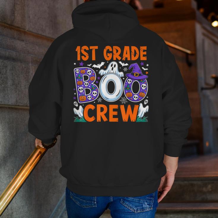 1st Grade Boo Crew First Grade Teacher Kids Happy Halloween Men Zip Up Hoodie Back Print, First Grade Teacher Hoodies, funny gift