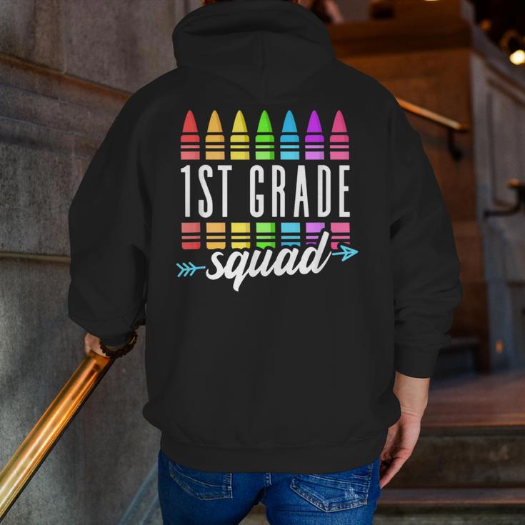 1st Grade Squad Back To School First Grade Teacher Boy Girl Men Zip Up Hoodie Back Print, First Grade Teacher Hoodies, funny gift