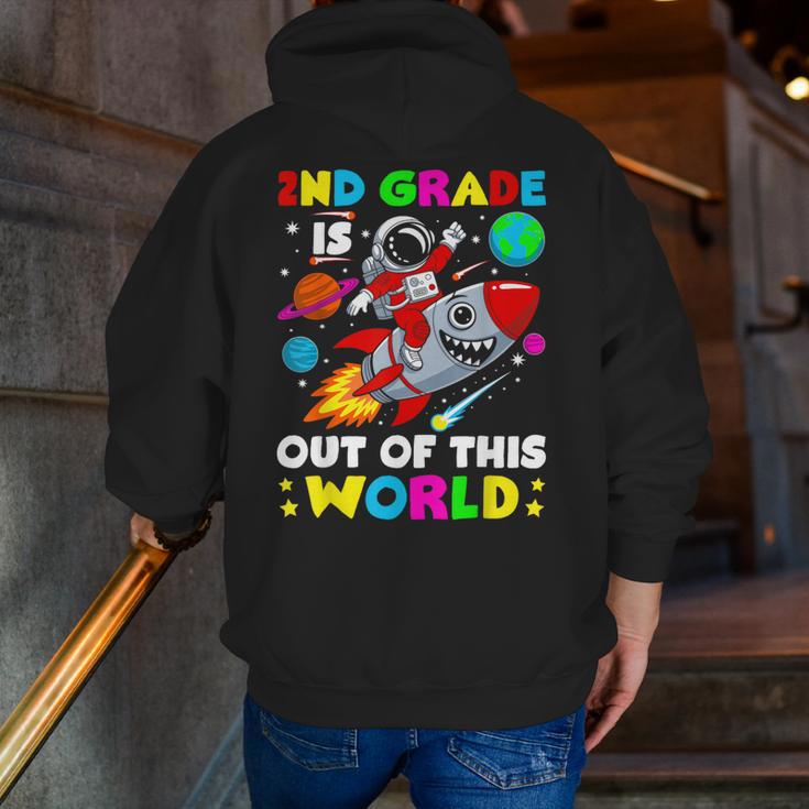 2nd Grade Is Out Of This World Space Rocket Planets Teacher Men Zip Up Hoodie Back Print, 2nd Grade Teacher Hoodies, funny gift