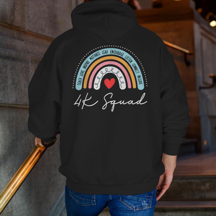 4K Squad Crew Team Teacher Kindergarten Kinder Elementary Men Zip Up Hoodie Back Print, funny gift 4K Squad Crew Team Teacher Kindergarten Kinder Elementary Men Zip Up Hoodie Back Print, funny gift