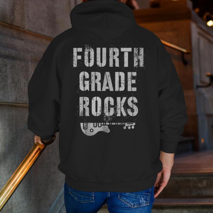 4th GRADE Rocks Teacher Rockstars I Teach Ready To Rock Men Zip Up Hoodie Back Print, 4th Grade Teacher Hoodies, funny gift