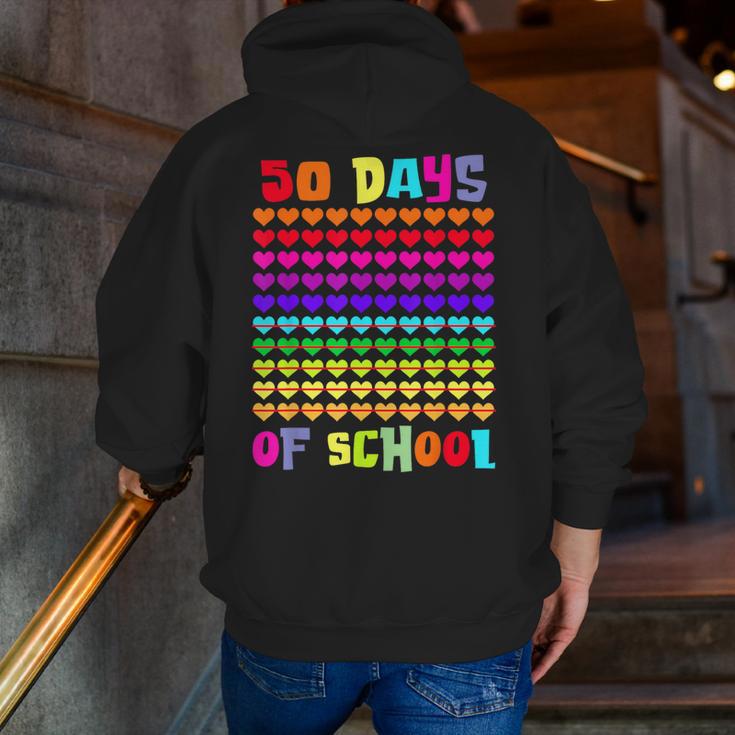 50 Days Of School Hearts Teacher Happy 50th Day Of School Men Zip Up Hoodie Back Print, funny gift 50 Days Of School Hearts Teacher Happy 50th Day Of School Men Zip Up Hoodie Back Print, funny gift