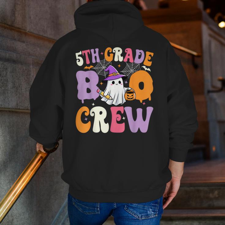 5th Grade Boo Crew Spooky Fifth Grade Halloween Teacher Men Zip Up Hoodie Back Print, funny gift