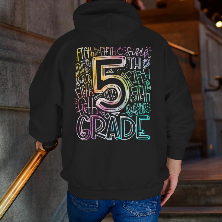 5th Grade Typography Team Fifth Grade Teacher Back To School Men Zip Up Hoodie Back Print, funny gift