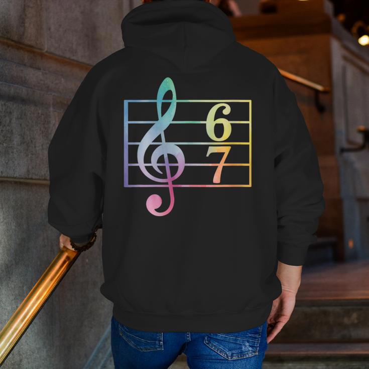 67 Music Meme Slang Six Seven Music Teacher Musician Men Zip Up Hoodie Back Print, funny gift