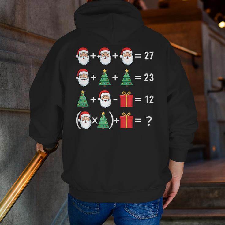 67 Santa Tree Math Teacher Christmas Xmas Humor Men Zip Up Hoodie Back Print, funny gift
