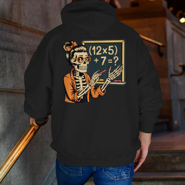 67 Teacher Halloween Skeleton Men Zip Up Hoodie Back Print, funny gift