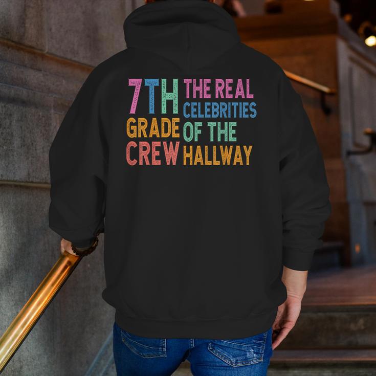 7th Grade Crew The Real Celebrities Of The Hallway Teacher Men Zip Up Hoodie Back Print, funny gift 7th Grade Crew The Real Celebrities Of The Hallway Teacher Men Zip Up Hoodie Back Print, funny gift