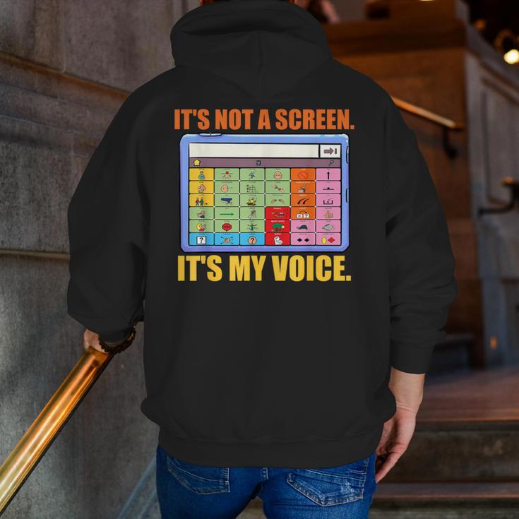 AAC Awareness AAC Teacher It's Not A Screen It's My Voice Men Women Men Zip Up Hoodie Back Print, funny gift AAC Awareness AAC Teacher It's Not A Screen It's My Voice Men Women Men Zip Up Hoodie Back Print, funny gift