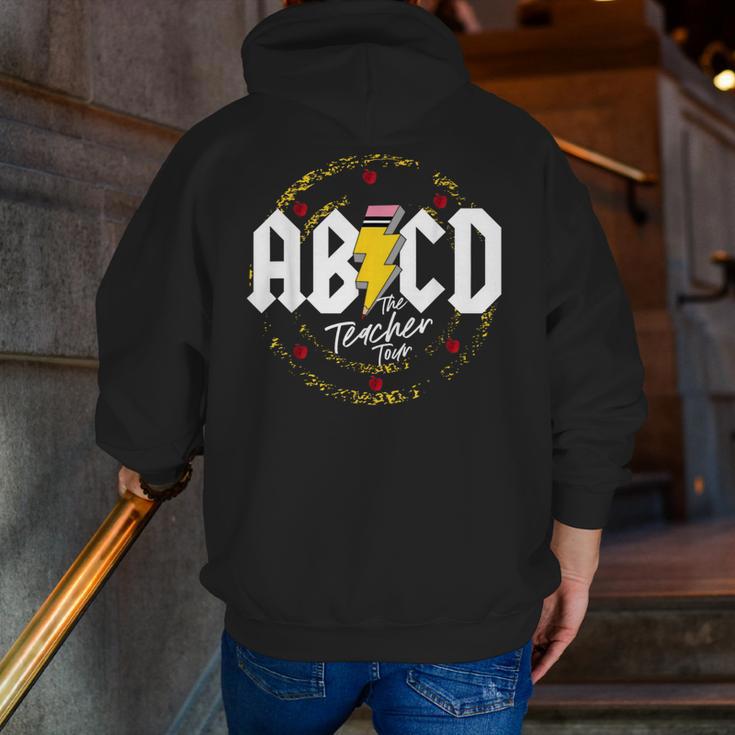 ABCD The Teacher Tour Last Day Of School Rockin' Teacher Men Zip Up Hoodie Back Print, funny gift