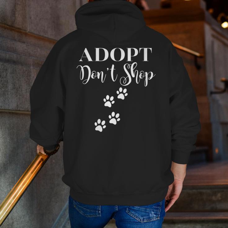 Adopt Animals Don't Shop For Them Men Zip Up Hoodie Back Print, funny gift