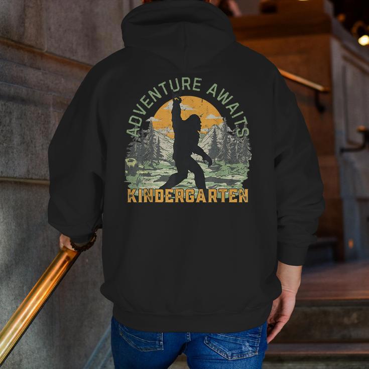 Adventure Awaits Bigfoot Teacher Kindergarten Back To School Men Zip Up Hoodie Back Print, funny gift Adventure Awaits Bigfoot Teacher Kindergarten Back To School Men Zip Up Hoodie Back Print, funny gift