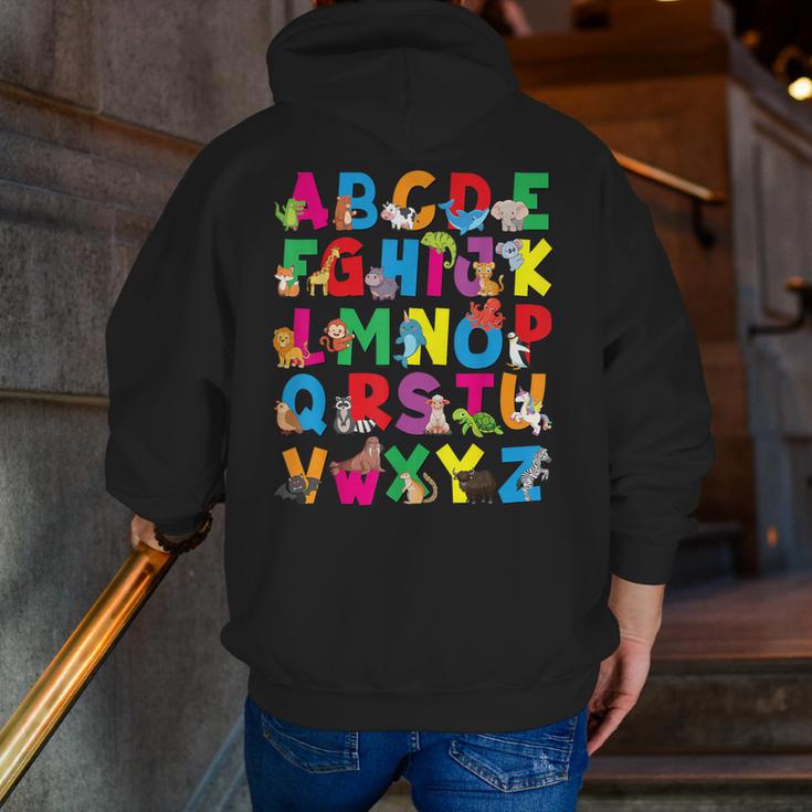 Alphabet Animals ABCs Zoo Kids Boys Girls Teacher Men Zip Up Hoodie Back Print, funny gift Alphabet Animals ABCs Zoo Kids Boys Girls Teacher Men Zip Up Hoodie Back Print, funny gift