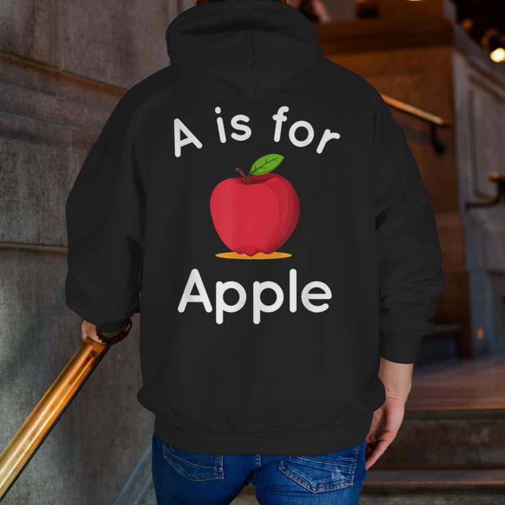 A Is For Apple Toddler Kindergarten Preschool Teacher Men Zip Up Hoodie Back Print, funny gift A Is For Apple Toddler Kindergarten Preschool Teacher Men Zip Up Hoodie Back Print, funny gift
