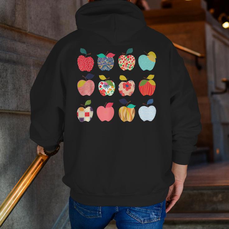 Art Apples Back To School For Teacher Student Men Zip Up Hoodie Back Print, funny gift