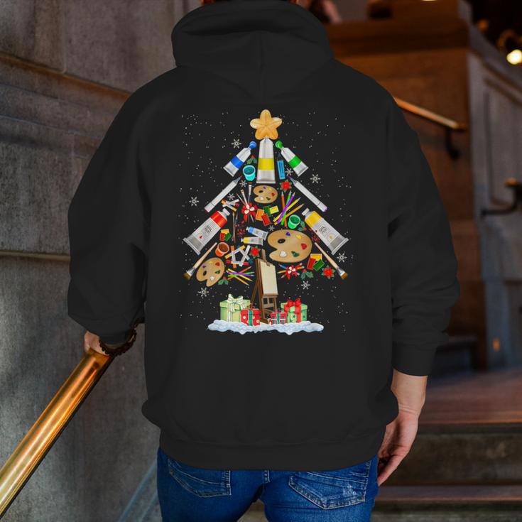 Art Christmas Tree Merry Christmas Artist Art Teacher Men Zip Up Hoodie Back Print, funny gift Art Christmas Tree Merry Christmas Artist Art Teacher Men Zip Up Hoodie Back Print, funny gift