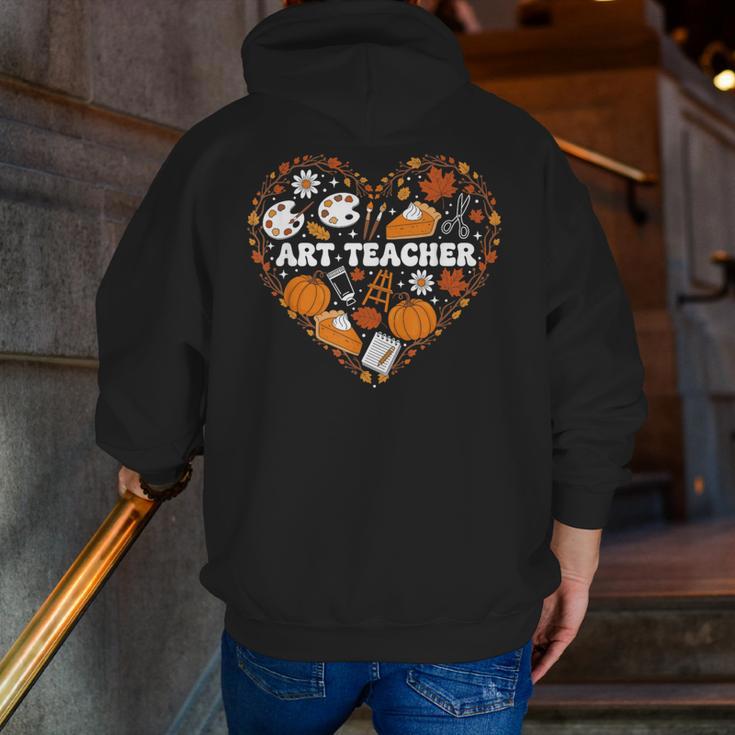 Art Teacher Heart Autumn Thanksgiving Kids Men Zip Up Hoodie Back Print, funny gift Art Teacher Heart Autumn Thanksgiving Kids Men Zip Up Hoodie Back Print, funny gift