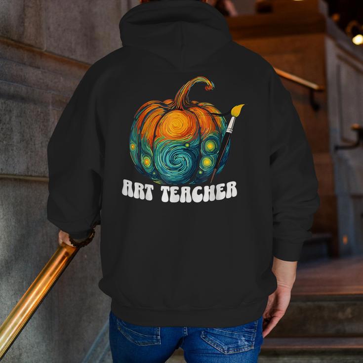 Art Teacher Pumpkin Halloween Night Men Women Men Zip Up Hoodie Back Print, funny gift