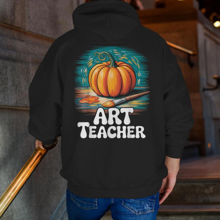 Art Teacher Pumpkin Painting Halloween Costume Men Zip Up Hoodie Back Print, funny gift Art Teacher Pumpkin Painting Halloween Costume Men Zip Up Hoodie Back Print, funny gift