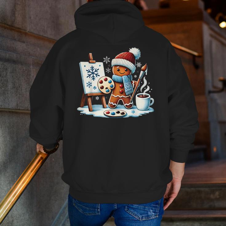Artist Gingerbread Painter Art Teacher Student Christmas Men Zip Up Hoodie Back Print, funny gift Artist Gingerbread Painter Art Teacher Student Christmas Men Zip Up Hoodie Back Print, funny gift