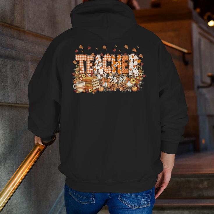 Autumn Pumpkin Thanksgiving Coffee Floral Teacher Fall Men Zip Up Hoodie Back Print, funny gift Autumn Pumpkin Thanksgiving Coffee Floral Teacher Fall Men Zip Up Hoodie Back Print, funny gift