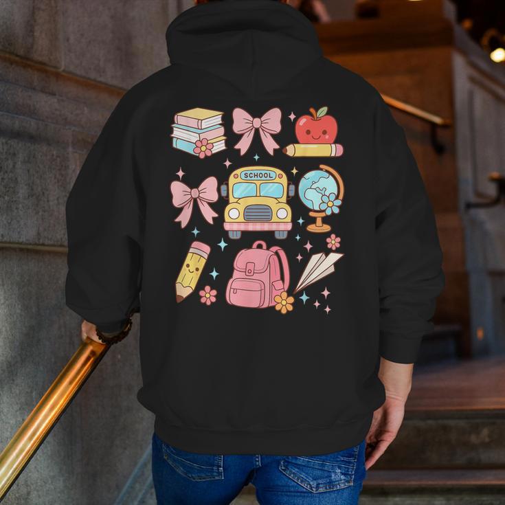Back To School Coquette Teacher Women Girl Kindergarten PreK Men Zip Up Hoodie Back Print, funny gift Back To School Coquette Teacher Women Girl Kindergarten PreK Men Zip Up Hoodie Back Print, funny gift