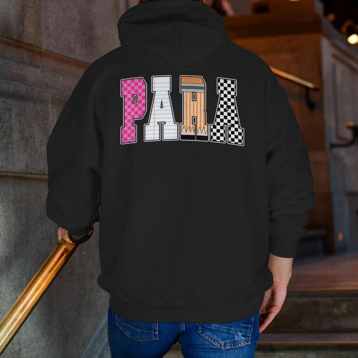 Back To School Teacher Para Preppy Checkered Para Life Men Zip Up Hoodie Back Print, funny gift Back To School Teacher Para Preppy Checkered Para Life Men Zip Up Hoodie Back Print, funny gift