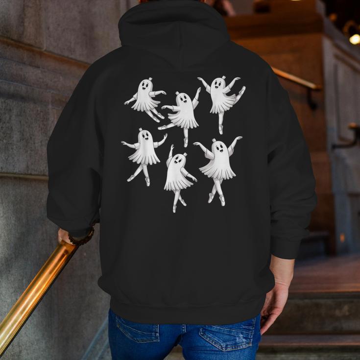 Ballet Ghost Dancer Spooky Dance Teacher Halloween Costume Men Zip Up Hoodie Back Print, funny gift