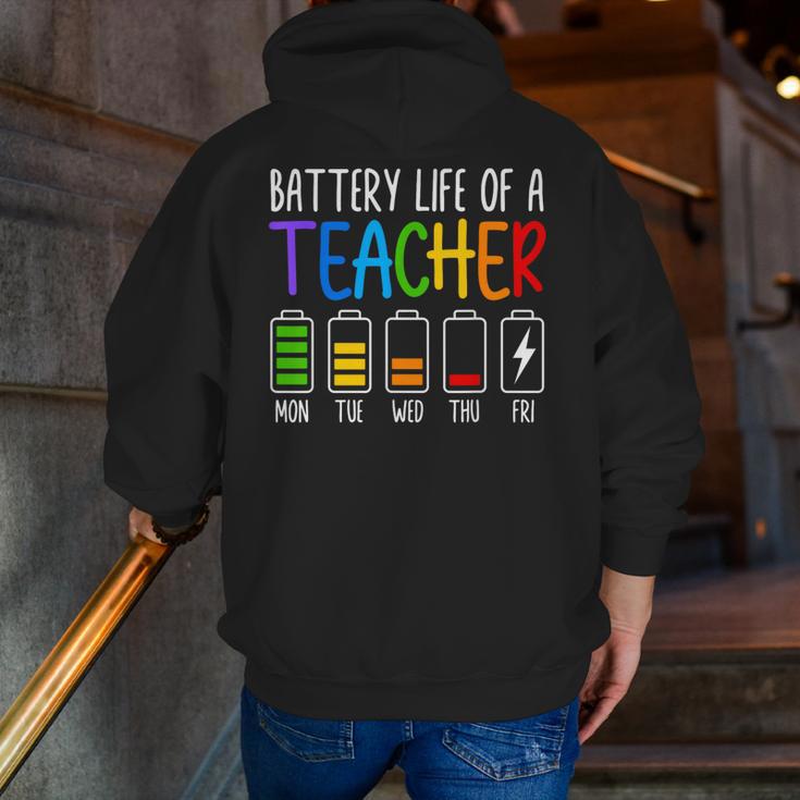 Battery Life Of A Teacher School Teacher Appreciation Men Zip Up Hoodie Back Print, funny gift Battery Life Of A Teacher School Teacher Appreciation Men Zip Up Hoodie Back Print, funny gift