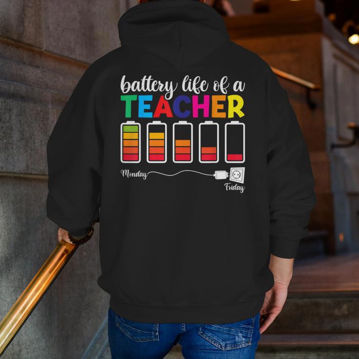 Battery Life Of a Teacher Shirt Thanksgiving Teacher Men Zip Up Hoodie Back Print, funny gift Battery Life Of a Teacher Shirt Thanksgiving Teacher Men Zip Up Hoodie Back Print, funny gift