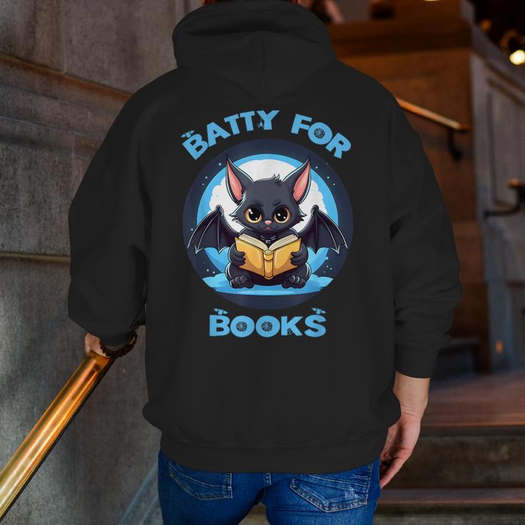 Batty About Books Lover Teacher Librarian Bookish Halloween For Men Women Kids Men Zip Up Hoodie Back Print, funny gift Batty About Books Lover Teacher Librarian Bookish Halloween For Men Women Kids Men Zip Up Hoodie Back Print, funny gift