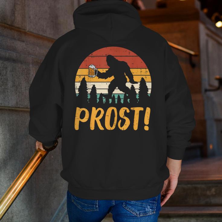 Bigfoot Sasquatch Prost Retro Bavarian Oktoberfest Men Women Men Zip Up Hoodie Back Print, funny gift