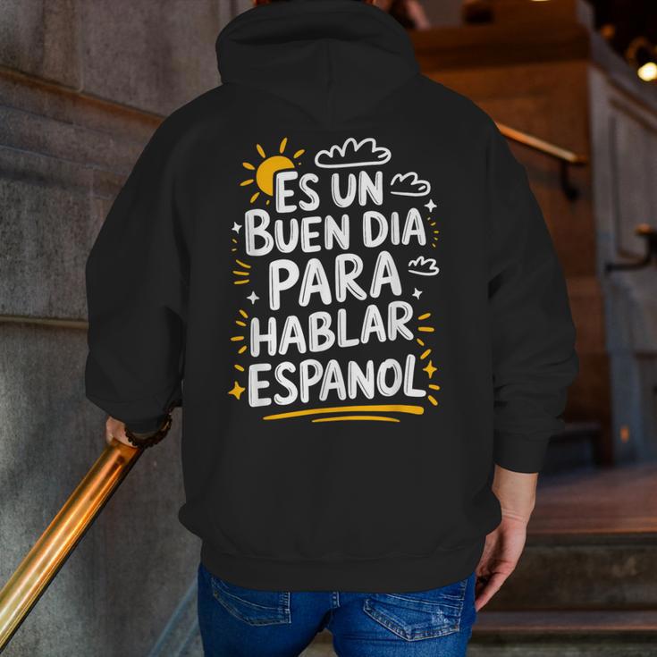 Bilingual Teacher Maestra Spanish Teacher Men Zip Up Hoodie Back Print, funny gift
