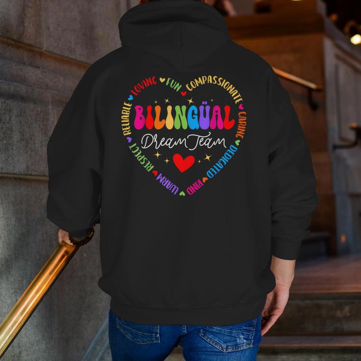 Bilingues Dream Team Dual Language Bilingual Crew Teacher Men Zip Up Hoodie Back Print, funny gift Bilingues Dream Team Dual Language Bilingual Crew Teacher Men Zip Up Hoodie Back Print, funny gift