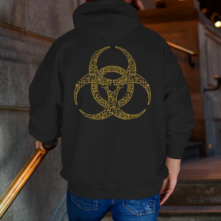 Bioengineering Biology Teacher Toxic Symbol Biohazard For Men Women Girls Kids Men Zip Up Hoodie Back Print, funny gift