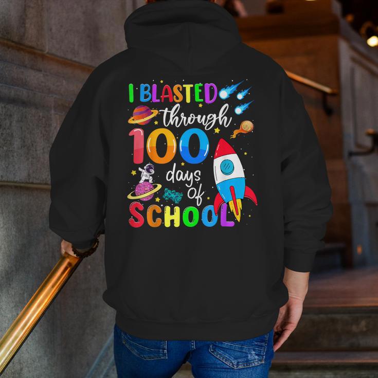 I Blasted Through 100 Days Of School 100th Day Teacher Kids Men Zip Up Hoodie Back Print, funny gift I Blasted Through 100 Days Of School 100th Day Teacher Kids Men Zip Up Hoodie Back Print, funny gift