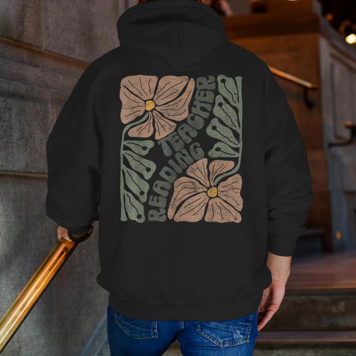 Boho Floral Reading Teacher Retro Reading Specialist Wildfl Men Zip Up Hoodie Back Print, funny gift Boho Floral Reading Teacher Retro Reading Specialist Wildfl Men Zip Up Hoodie Back Print, funny gift