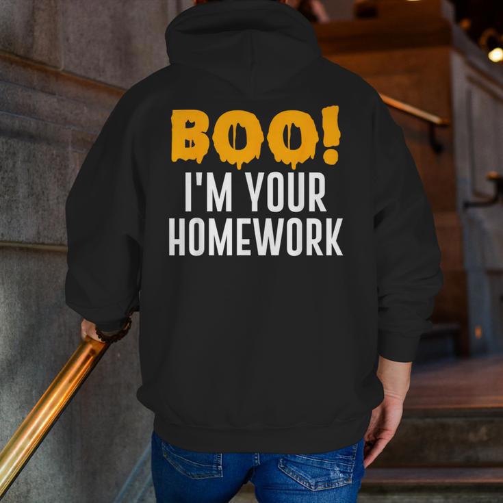 Boo I'm Your Homework Halloween Teacher Costume Men Zip Up Hoodie Back Print, funny gift Boo I'm Your Homework Halloween Teacher Costume Men Zip Up Hoodie Back Print, funny gift