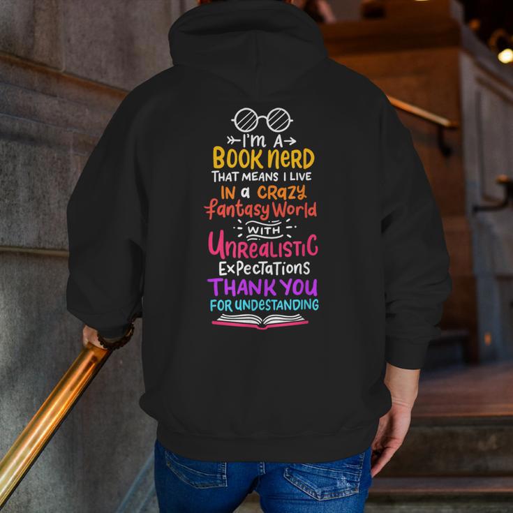 Books Reading English Teacher Student For Men Women Kids Men Zip Up Hoodie Back Print, English Teacher Hoodies, funny gift