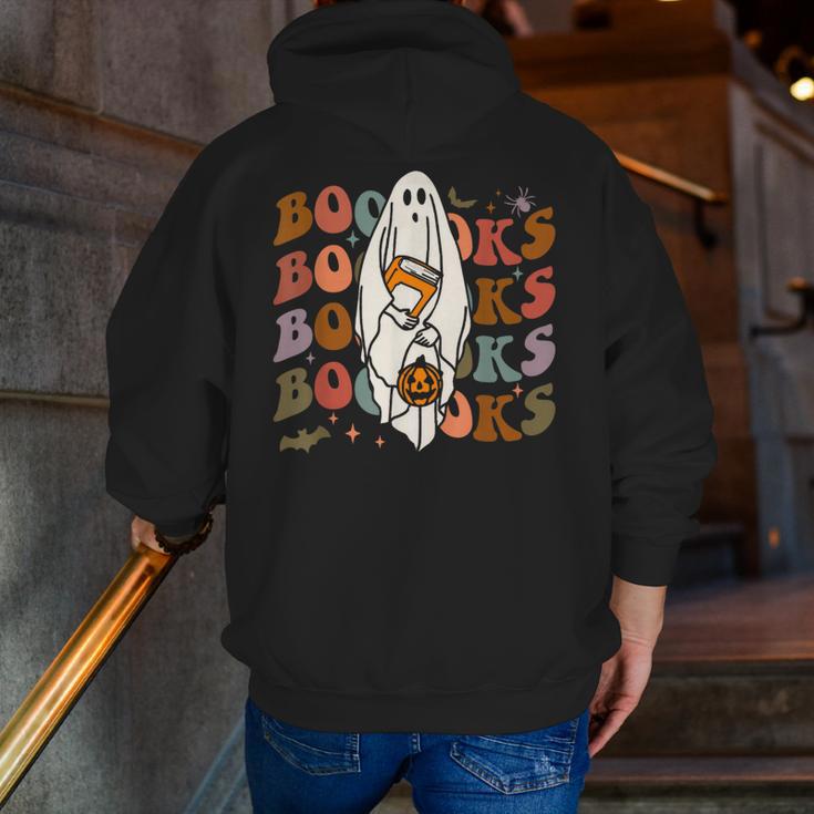 Booooks Ghost Halloween Groovy Vintage Teacher Book Reading Men Zip Up Hoodie Back Print, Groovy Teacher Hoodies, funny gift Booooks Ghost Halloween Groovy Vintage Teacher Book Reading Men Zip Up Hoodie Back Print, Groovy Teacher Hoodies, funny gift