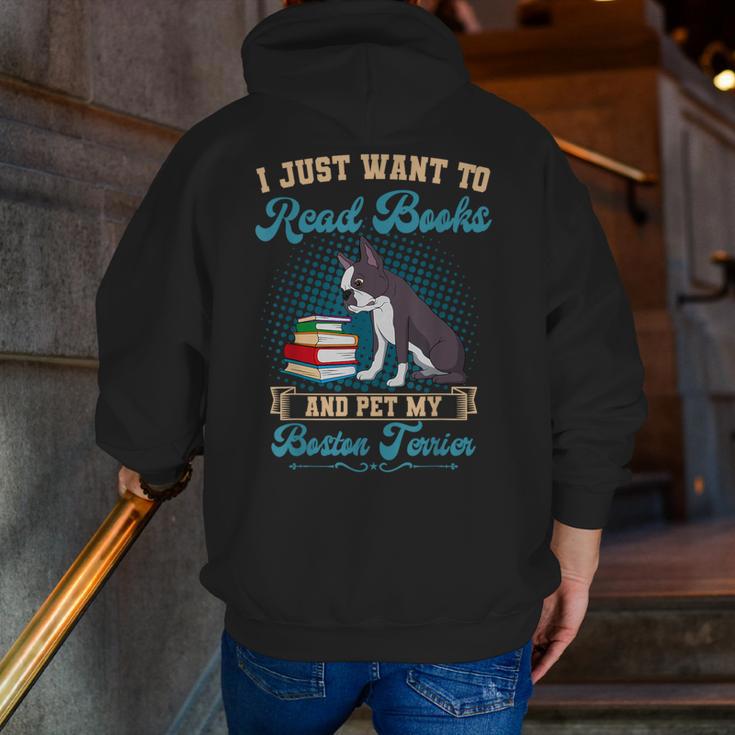 Boston Terrier American Gentleman Bibliophile Book Lover Men Zip Up Hoodie Back Print, American Boston Terrier Hoodies, funny gift