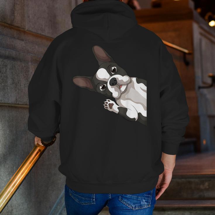 Boston Terrier Bostie Dog Kids Boys Girls Men Zip Up Hoodie Back Print, funny gift