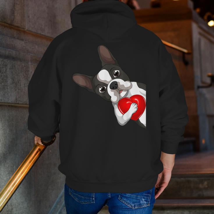 Boston Terrier Bostie Dog Kids Women Girls Men Zip Up Hoodie Back Print, funny gift