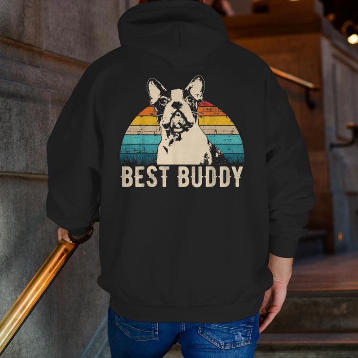 Boston Terrier Boston-Bulldog Men Zip Up Hoodie Back Print, funny gift