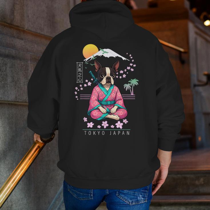 Boston Terrier Boston Bull Terrier Men Zip Up Hoodie Back Print, funny gift