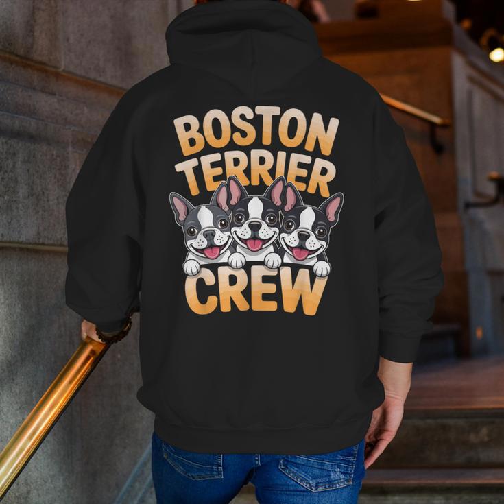Boston Terrier Crew Cartoon For Dog Owner Pet Boston Terrier Men Zip Up Hoodie Back Print, funny gift